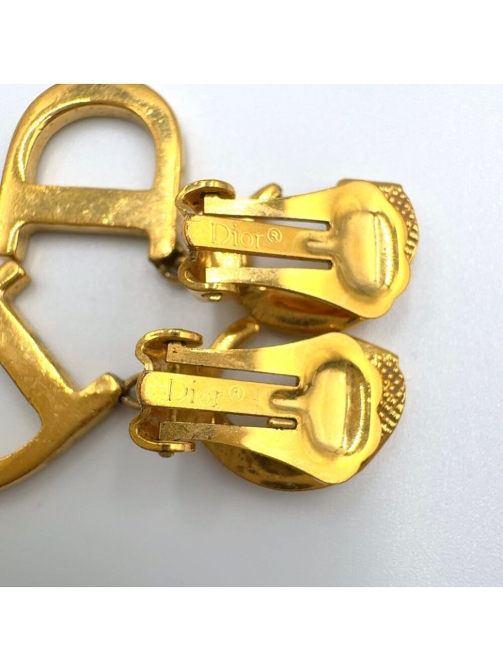 Dior CD Logo Swing Gold Plated Earrings - Picture 5 of 12